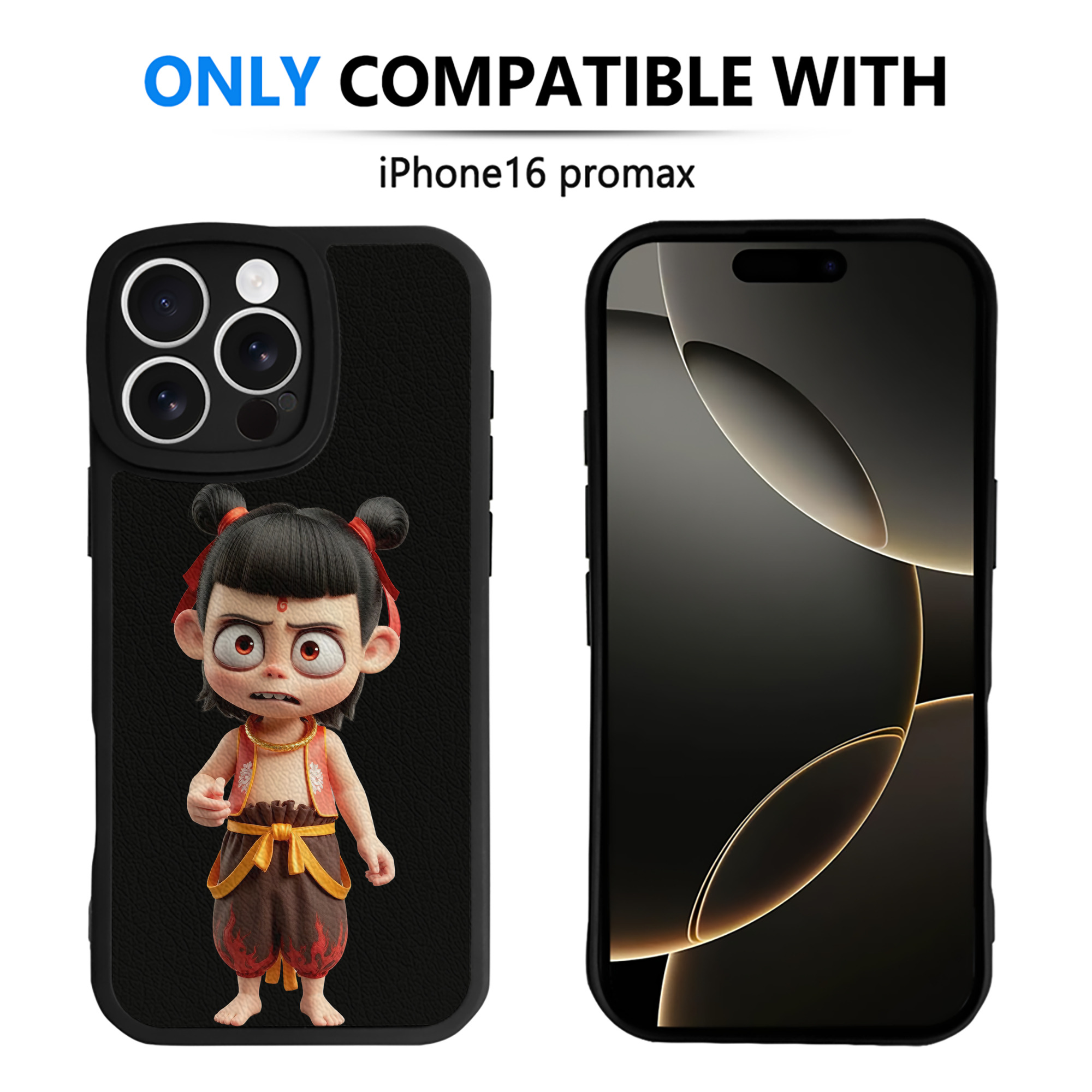 （画像用） Ne Zha 2 ナタ 魔童の大暴れ 【iPhone 16シリーズ対応】シリコンスマホケース（レザー調） 材質：シリコン